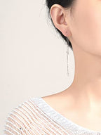 Threader Dangle Earring Teardrop Marquise Cubic Zirconia Gold/Silver Plated Long Link Chain Drop Earring for Women Girl - color: Threader Earring A-Gold