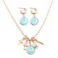 ORIGENCE Sun Heart Necklace for Women 18K Gold Plated Heart Pendant Necklace Chunky Chain Choker Necklaces Hip Hop Charm Necklaces Trendy Unisex Jewelry - style: BCharm-Set