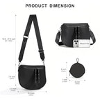 Crossbody Bags for Women, Large Vegan Leather Trendy Bum Bag - color: Black