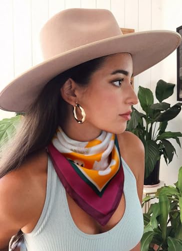 AIBFRID 27.5" Head Scarf for Women, Large Square Satin Hair Scarf Neck Silk Scarves Hair Wrap Bandanas For Sleeping - color: Style_01