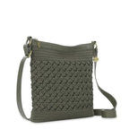 The Sak Lucia Crossbody Bag in Crochet, Convertible Purse with Adjustable Shoulder Strap - color: Moss Cozy Weave