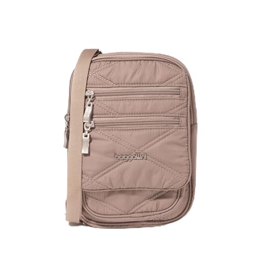 Baggallini Journey Crossbody Bags for Women 9x6 Small Lightweight Travel Handbag W/RFID - color: Moonrock Quilt