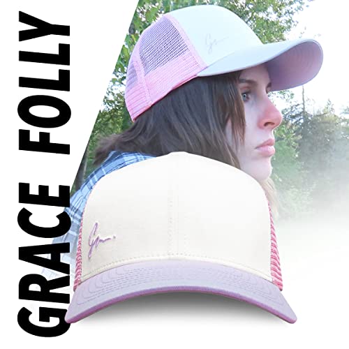 Grace Folly Beach Trucker Hats for Women- Snapback Baseball Cap for Summer - color: Classic Pink & Lilac