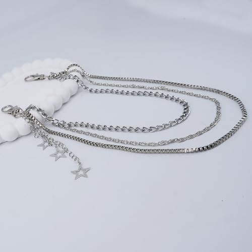 Layered Pants Chain keychain for Women Men Punk Wallet Chains Hiphop Jeans Keychain Halloween Jewelry - style: G-three layered chain with star