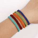 1/2Pcs Set Tibetan Rope Braided Rope String Adjustable Bracelet for Women Men Jewelry Handmade Bohemian Lucky Protection Bracelet Colorful - color: Beige