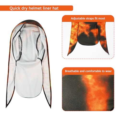 DOCILA 3 Pcs Do Rags for Men Skull Cap Bandana Hat Breathable Helmet Linner Beanie - color: Colorful