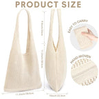 EIMMBD Crochet Bags for Women Beach Totes Bags Aesthetic Summer Tote Shoulder Hippie Bag Knit Bag - color: Standard Beige