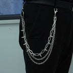 Layered Pants Chain keychain for Women Men Punk Wallet Chains Hiphop Jeans Keychain Halloween Jewelry - style: E-bullet chain 2