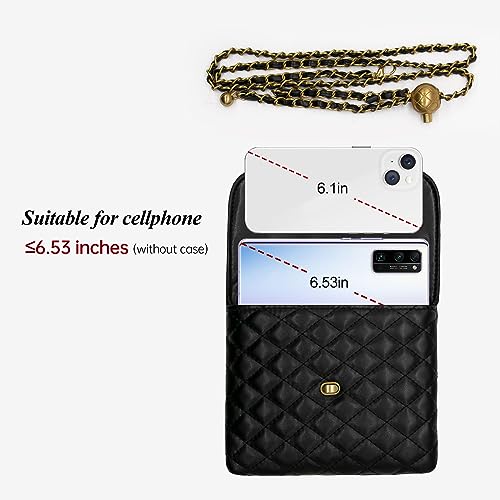 YAMEIZE PU Leather Chain Belt Bag for Women - Crossbody Waist Bag Fanny Pack Detachable Belt Chain Women Evening Mini Handbag - color: Black - Medium