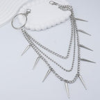 Layered Pants Chain keychain for Women Men Punk Wallet Chains Hiphop Jeans Keychain Halloween Jewelry - style: D-bullet chain1