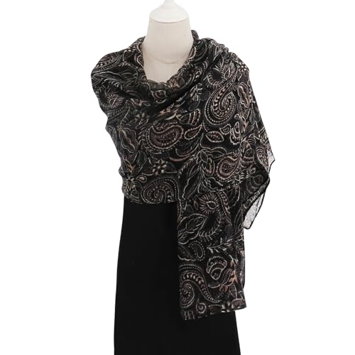 vimate Lightweight Scarf for Women Fashion Head Cover Hijab Cotton Voile Scarf Shawl Wrap for Spring Fall Winter Season - color: J1#.style 25