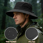 Sun Hat for Men Women UV Protection Wide Brim Fishing Hats Breathable UPF 50+ Boonie Bucket Hats Beach Safari Hiking Garden - color: 1 Pack Black-1