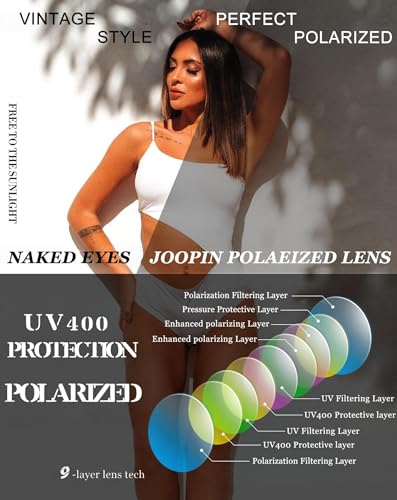 Joopin Oversized Sunglasses Womens Trendy Polarized Large Driving Sun Glasses Ladies UV Protective Big Sunnies Shades - color: B01-black/Black