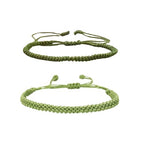 1/2Pcs Set Tibetan Rope Braided Rope String Adjustable Bracelet for Women Men Jewelry Handmade Bohemian Lucky Protection Bracelet Colorful - color: 2 green