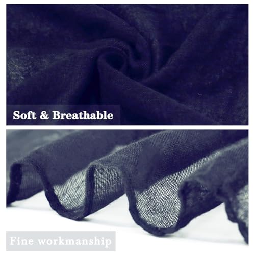 vimate Lightweight Scarf for Women Fashion Head Cover Hijab Cotton Voile Scarf Shawl Wrap for Spring Fall Winter Season - color: I3#.style 61-navy Blue