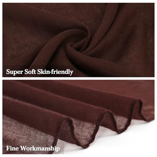 vimate Lightweight Scarf for Women Fashion Head Cover Hijab Cotton Voile Scarf Shawl Wrap for Spring Fall Winter Season - color: G1#.style 51-coffee
