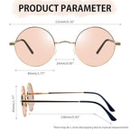 Joopin Retro Small Round Sunglasses Hippie Circle Sun Glasses Polarized UV400 Protection Metal Shades for Men Women - color: Golden Frame Light Pink Lens