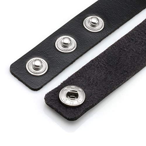 Eigso Vintage Punk Goth Studded Rivet Pu Leather Collar Choker Necklace with Spikes Adjustable - color: I-Black