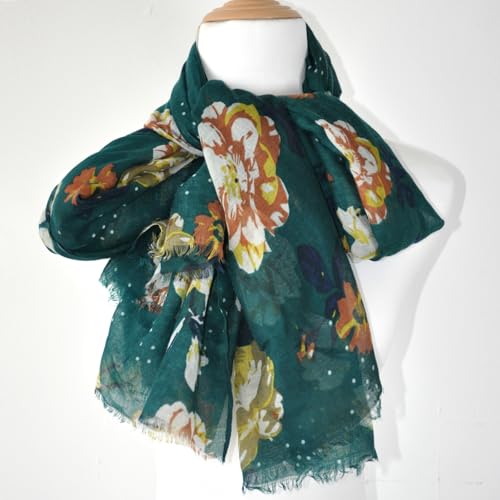 Lightweight Boho Scarf for Women Spring Summer Floral Printed Scarves Fashion Shawl Wrap - color: Color-f05