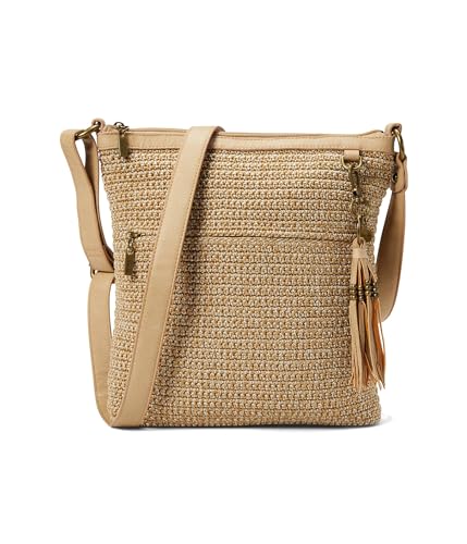 The Sak Lucia Crossbody Bag in Crochet, Convertible Purse with Adjustable Shoulder Strap - color: Bamboo Static