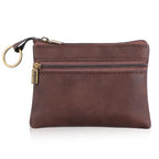 1 Pc Leather Change Purse For Women, Small Wallet With Zipper Mini Coin Purse Wallets, Brown Wallet Card Holder For Women Men