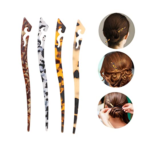 Beaupretty 4pcs Chinese Hairpin Chopstick Hair Stick Bun Holder Decorative Hair Buns for Women Accessories Vintage