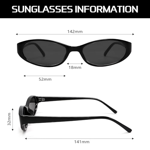 GUVIVI Retro Oval Sunglasses for Women 2026 90s Small Chic Cat Eye Sun Glasses Sunnies Lightweight Shades - color: 2 Pack Blackbrown + Black