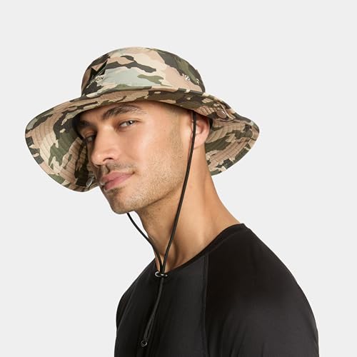 MISSION Cooling Bucket Hat - Unisex Wide-Brim Hat for Men & Women - Lightweight, Foldable & Durable - Cools Up to 2 Hours - color: Classic Camo Safari