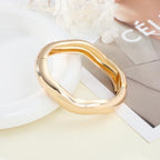 Chunky Gold Bangles Bracelets for Women Gold Cuff Bracelet Set Waterproof Non Tarnish Stack Bracelet for Women Jewelry