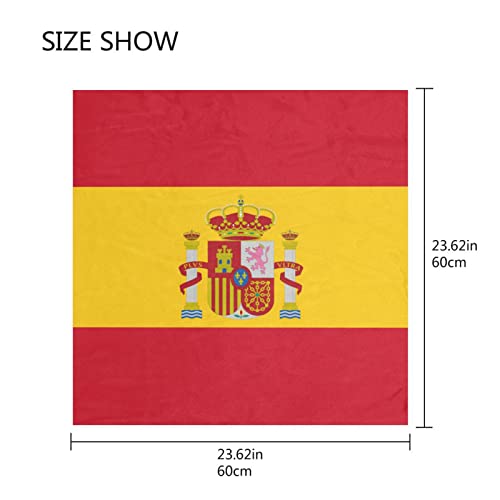 Women's Fashion Silk Scarf Square Satin Headscarf Neck Scarf Head Hair Wraps - color: Spanish Flag