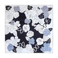 100% Pure Mulberry Silk Scarf 43”*43” Large Square Lightweight Headscarf Women’s Hair Wraps Shawls with Gift Packed - color: Black White Gray Roses