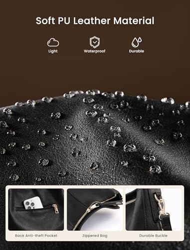 Realer Hobo Crossbody Bags for Women Designer Faux Leather Hobo Handbags Retro Large Size Shoulder Bag Bucket Purse - color: Green, size: Medium-12.4 inch