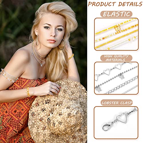 JenPen 8 Pcs Belly Chain Adjustable Waist Chain Summer Beach Bikini Waist Body Beads for Women Adults Multilayer - style: Stylish Style