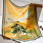 XL 43 Inch Extra Large Square Scarf Fashion Scarves Silk Feeling Hair Scarf Wrapping Scarfs Night Sleeping Headscarf - color: Ba1010