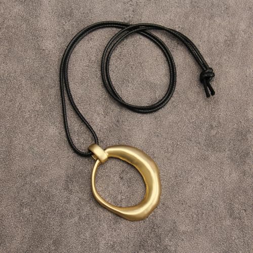 Boho Necklaces for Women Cord Necklace with Pendant Long Silver Necklace Vintage Sweater Necklace Hippie Jewelry for Women Girls Gifts - style: Gold Large Necklace