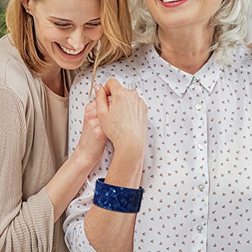 FAERLIIRY Cuff Bracelet for Women Acrylic Resin Bracelets Statement Bangle Bracelet Adjustable Bracelet Wide Chunky Bracelets for Women - color: Blue