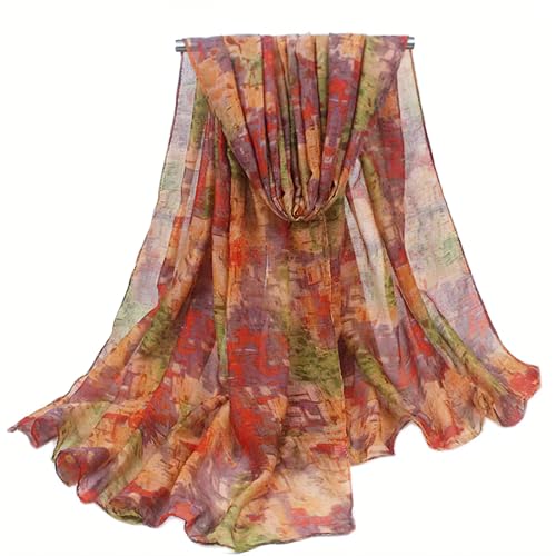 vimate Lightweight Scarf for Women Fashion Head Cover Hijab Cotton Voile Scarf Shawl Wrap for Spring Fall Winter Season - color: L1#.style 13