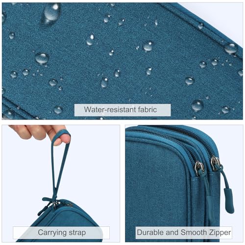 FYY Electronic Organizer, Travel Cable Organizer All-in-One Storage Bag Pouch Electronic Accessories Carry Case Portable Waterproof Double Layers for Cable, Cord, Charger, Phone, Earphone Green - color: Dark Green, style: Small