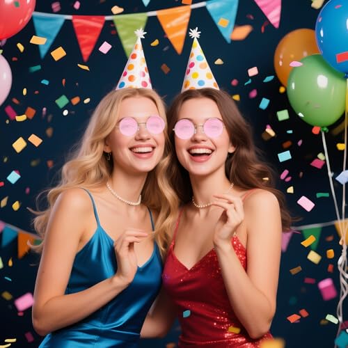 Round Hippie Glasses, 60s 70s Colored Circle Sunglasses for Women Men Disco Party Costume Accessories - color: Pink