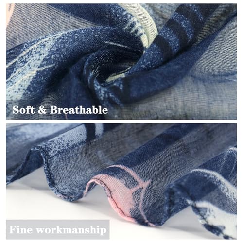 vimate Lightweight Scarf for Women Fashion Head Cover Hijab Cotton Voile Scarf Shawl Wrap for Spring Fall Winter Season - color: H2#.style 23