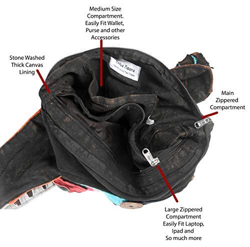 Blue Red Hobo Cotton Sling Cross Body Messenger Shoulder Bag Hippie Boho Bohemian Light Roomy Spacious | Hippie, Boho, Bohemian, Light, Roomy, Spacious - style: Colorful