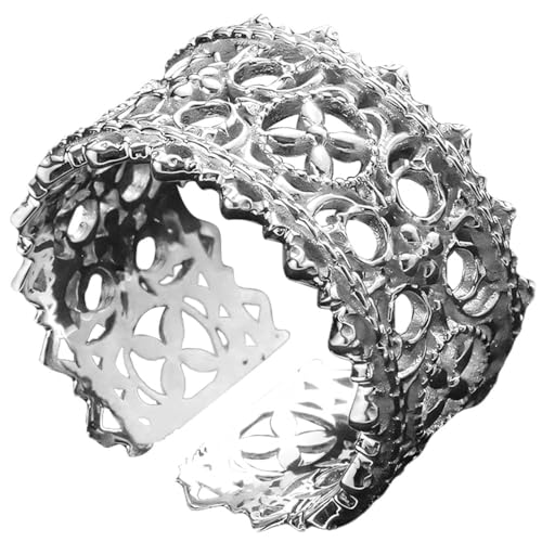 14K Gold Plated Open Ring 925 Sterling Silver Ring Open Adjustable rings for women Band Rings for Men Women Gold Stackable Rings for Women Teen Girls Silver Statement Ring Band Chunky Open Twist Ring - color: Silver30
