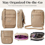 Baggallini Journey Crossbody Bags for Women 9x6 Small Lightweight Travel Handbag W/RFID - color: Beach