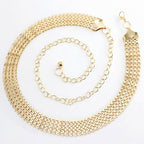Women's Sparkly Gold Chain Belt 1in Wide Glitter Waist Belt for Wedding Dress Formal Waist 25" Upto 40"