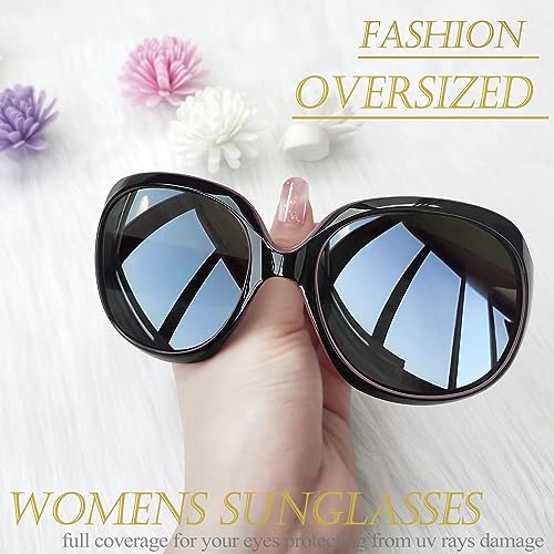Joopin Oversized Sunglasses Womens Trendy Polarized Large Driving Sun Glasses Ladies UV Protective Big Sunnies Shades - color: B03-black Purple/Black