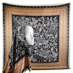 XL 43 Inch Extra Large Square Scarf Fashion Scarves Silk Feeling Hair Scarf Wrapping Scarfs Night Sleeping Headscarf - color: Ba1017