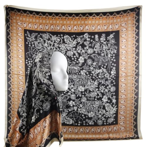 XL 43 Inch Extra Large Square Scarf Fashion Scarves Silk Feeling Hair Scarf Wrapping Scarfs Night Sleeping Headscarf - color: Ba1017