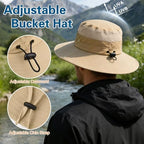 Sun Hat for Men Women UV Protection Wide Brim Fishing Hats Breathable UPF 50+ Boonie Bucket Hats Beach Safari Hiking Garden - color: 1 Pack Khaki