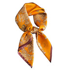 FEIBOON 100% Pure Mulberry Silk Scarfs 26"x26" Square Scarf Women Neckerchief Headscarf hair scarf bandana Gift Packed - color: Classic Orange
