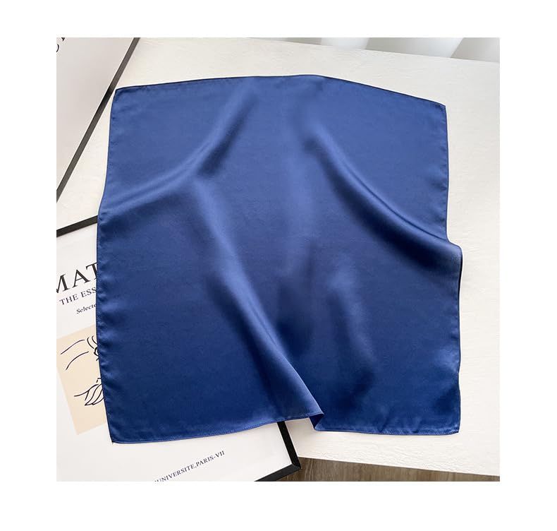 100% Mulberry Silk Neck Scarf - 21'' x 21'' Lightweight Neckerchief - Women Men Small Square Digital Printed Scarves - color: 069